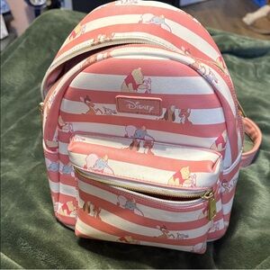 Loungefly Pink and White Striped Disney Character Mini Backpack